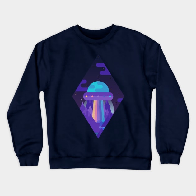 ROYGBIV Flying-Saucer Crewneck Sweatshirt by BadOdds